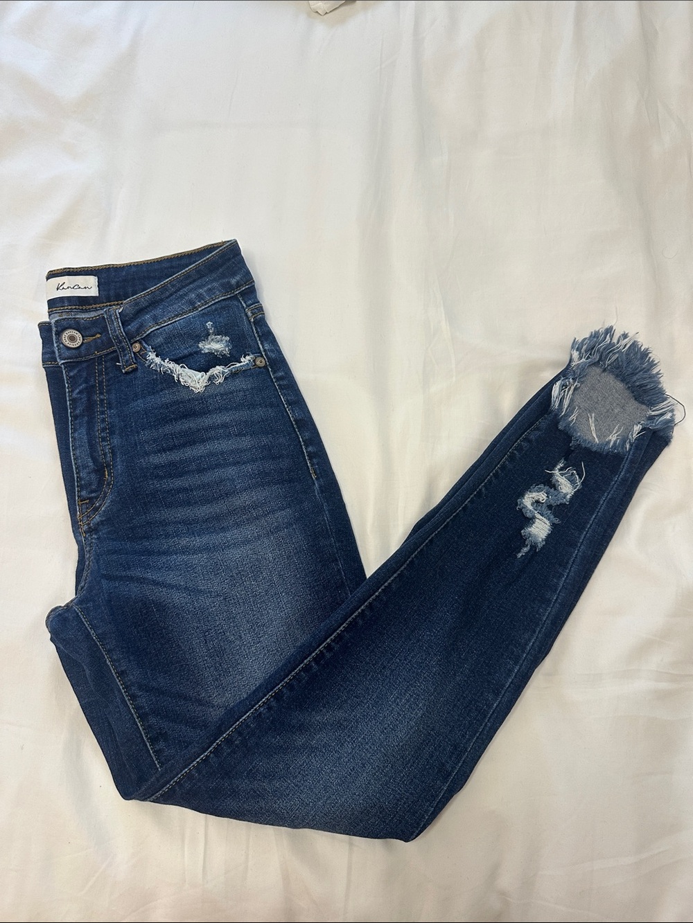 KanCan Dark Blue Distressed Skinny Jeans